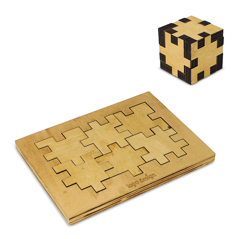 Træ kubus-puslespil